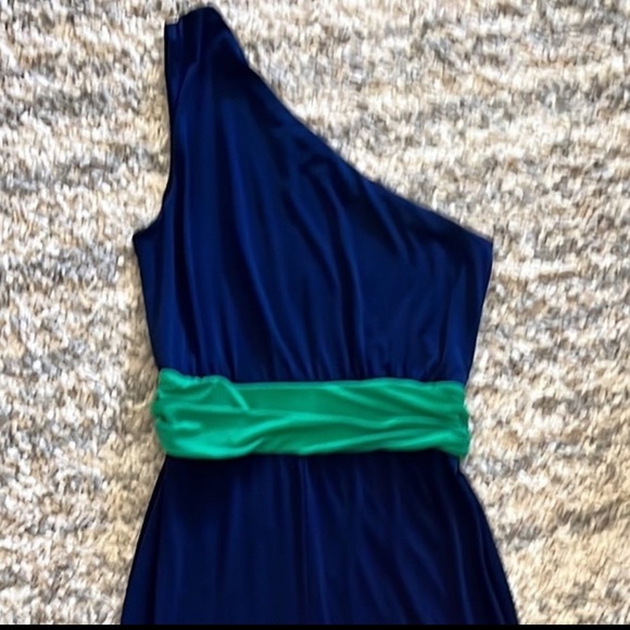 Velvet Torch One shoulder jumpsuit navy green Juniors size L - Picture 15 of 16